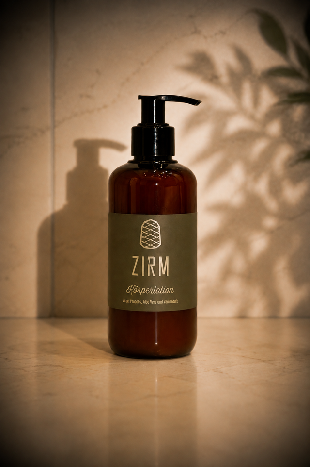 ZIRM Körperlotion 250 ml mit Zirbe, Propolis, Aloe Vera und Vanilleduft