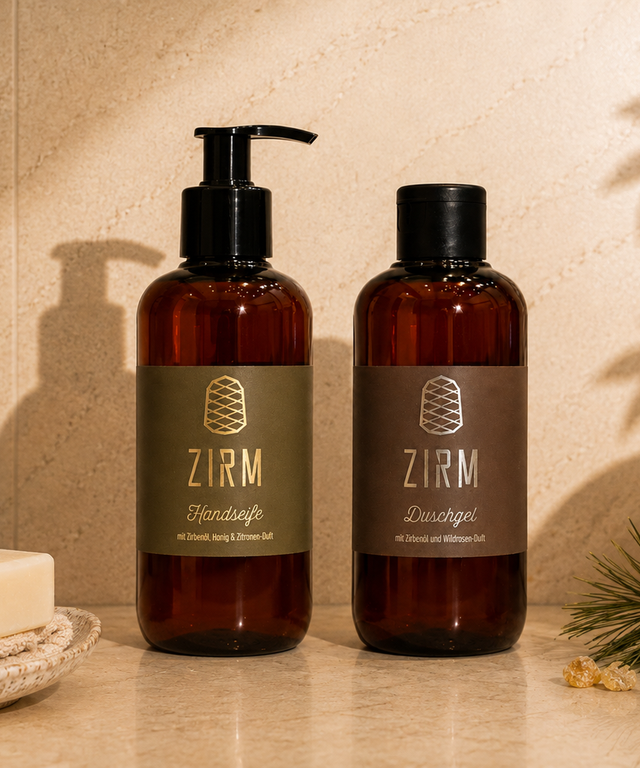 ZIRM Pflegeduo Sauba – Duschgel und Handseife mit Zirbenöl